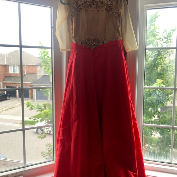 Peach and Brown Lehenga - Picture 3 of 3